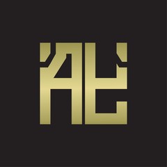 AY Logo with squere shape design template with gold colors