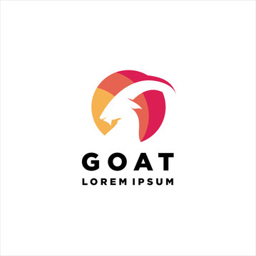 Goat head colorful Logo Template vector