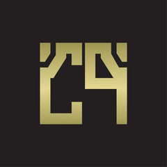 Fototapeta premium CP Logo with squere shape design template with gold colors