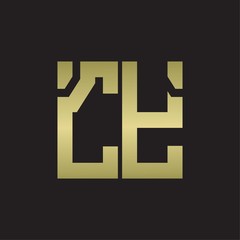 CY Logo with squere shape design template with gold colors