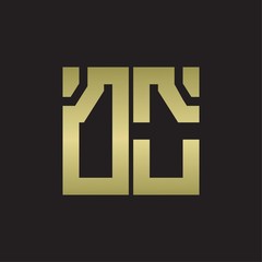 DO Logo with squere shape design template with gold colors