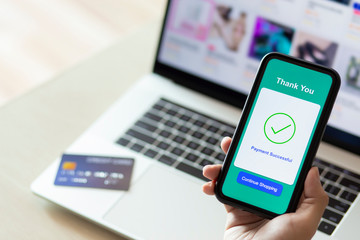 using smartphone and credit card online shopping