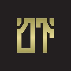 DT Logo with squere shape design template with gold colors