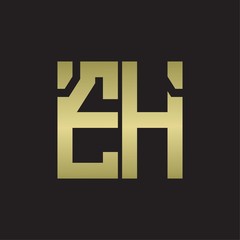 Fototapeta premium EH Logo with squere shape design template with gold colors