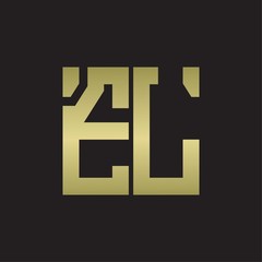 Obraz premium EL Logo with squere shape design template with gold colors