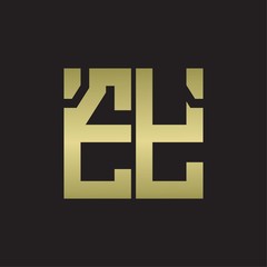 EY Logo with squere shape design template with gold colors