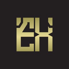 Obraz premium EX Logo with squere shape design template with gold colors