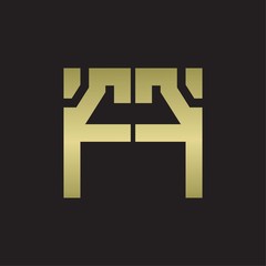 Obraz premium FF Logo with squere shape design template with gold colors