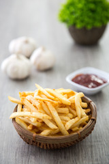 a bucket of french fried