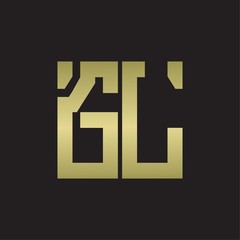 Fototapeta premium GL Logo with squere shape design template with gold colors