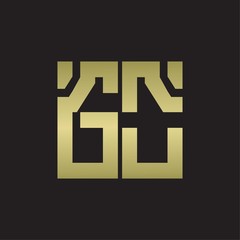 Fototapeta premium GO Logo with squere shape design template with gold colors