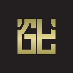GY Logo with squere shape design template with gold colors