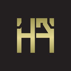Obraz premium HF Logo with squere shape design template with gold colors
