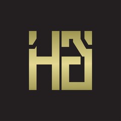 HG Logo with squere shape design template with gold colors