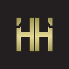 Obraz premium HH Logo with squere shape design template with gold colors