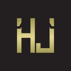 Obraz premium HJ Logo with squere shape design template with gold colors