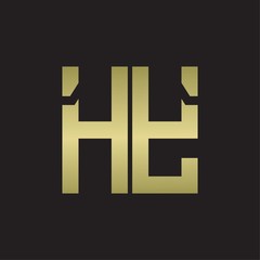 HY Logo with squere shape design template with gold colors