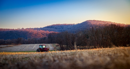 Field with tractor