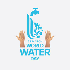 world water day , save the water Logo design template