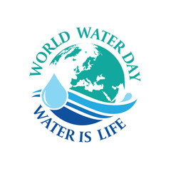 world water day , save the water Logo design template