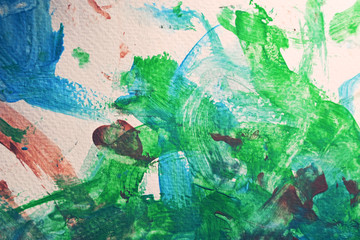 abstract green and blue watercolor painting on paper art texture background