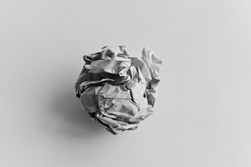 single paper wad ball rubbish in business office