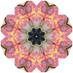 Colorful cute Mandalas. Decorative unusual round ornaments.