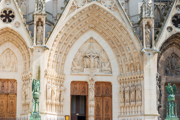 Obraz premium NANCY, FRANCE - June 23, 2018: Traditional Cathedral building in Nancy, France