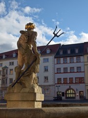 Weimar, Thüringen, Marktplatz und Neptunbrunnen