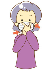 Person pasting the mask