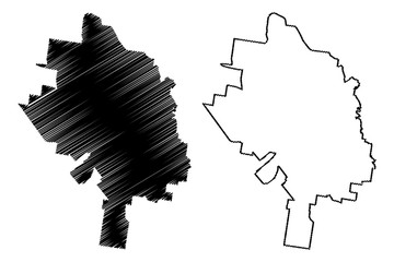 Toowoomba City, Queensland (Commonwealth of Australia, Australia city) map vector illustration, scribble sketch City of Toowoomba map