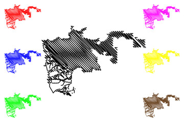 Hayward City, California (United States cities, United States of America, usa city) map vector illustration, scribble sketch City of Hayward map
