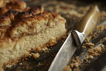 Knife And Apple Pie Close Up