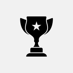 Trophy icon vector illustration in glyph style