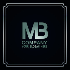MB initial letter Luxury creative logo design in silver