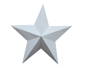 A holiday origami star isolated white