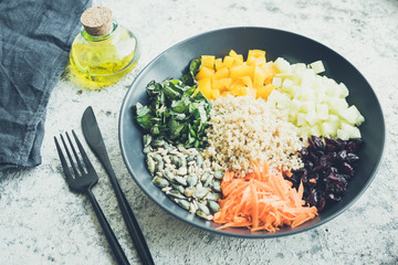 Delicious vegetarian quinoa salad with bell pepper