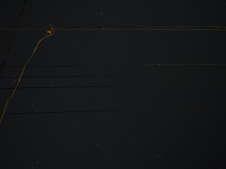 星空と電線