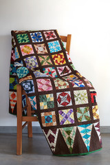 Variant of the well-known quilt Dear Jane on chair