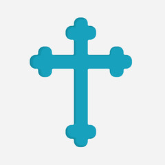 blue christian cross symbol- vector illustration