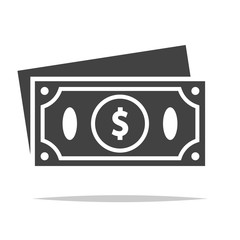 Dollar cash money icon vector isolated