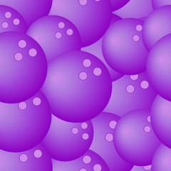 Vivid trendy pattern with purple bowling balls. Seamless vector ornament for wrapping paper, banners, cards, posters, covers, packets, advertising