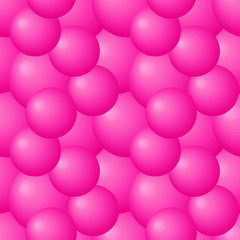 Futuristic trendy pattern with plastic pink bubbles. Seamless ornament for presentation, social media, banners, cards, posters, covers, packets. Vector illustration
