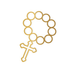 golden rosary icon- vector illustration