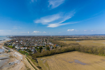 Aerial View of Elmer Bognor Regis on a beautiful spring day.