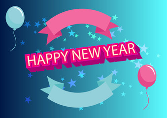 Fototapeta na wymiar happy new year background,star,balloon,vector illustrations