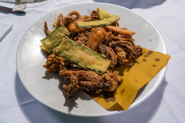 Traditional Italian dish - Mix deep fried seafood.