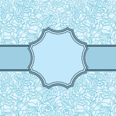 Vector old school frame with roses and text place