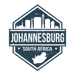 Obraz premium Johannesburg South Africa Travel Stamp. Icon Skyline City Design Vector.