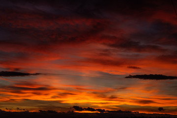 red sunset in the sky